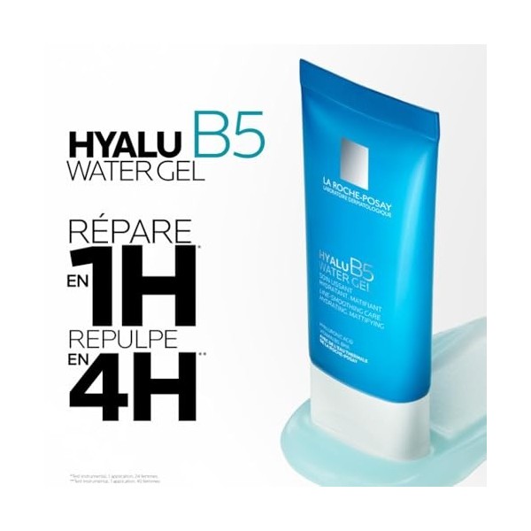 La Roche-Posay, Hyalu B5, Gel-en-Eau Lissant, Hydratant et Matifiant, Anti-Rides, Soin Visage, Enrichie en Acide Hyaluronique