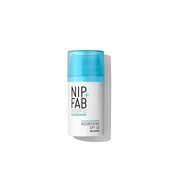 Nip+Fab SPF 30 Moisturiser Hydrate Nourishing | 50 ml | Peau Sèche + Structurée | Hydratation et Protection Maximales | Prote...