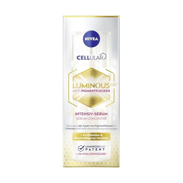NIVEA LUMINOUS630 Sérum anti-taches intensifs pour le visage avec thiamidol pour un teint plus uniforme et plus éclatant, sér