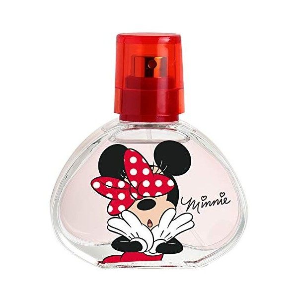 Parfum Minnie Mouse pour enfant : eau de toilette dans un joli flacon en verre au design typique, parfum floral 30 ml 