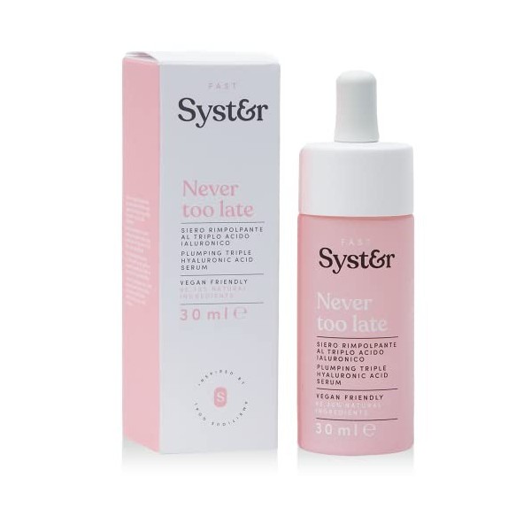 Syster Sérum Visage à lAcide Hyaluronique Triple, Raffermissant, Hydratant et Nourrissant Vegan, Made in Italy, Sans Paraben