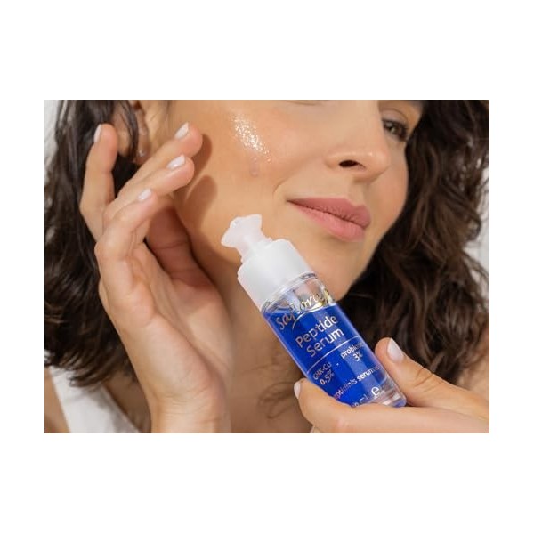 Saflora Sérum peptide avec GHK-Cu 0,5 % et probiotiques 3 %, soin du visage anti-âge 30 ml