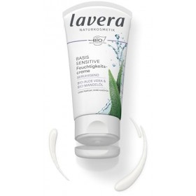 lavera Basis Sensitiv Crème hydratante apaisante – Cosmétique naturel – Végétalien – Aloe Vera & Huile damande bio – Hydrata
