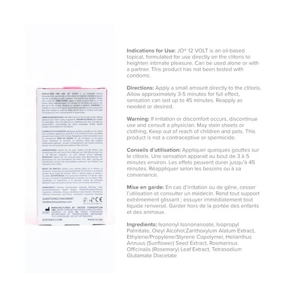 System Jo For Her Clitoral Sérum Buzzing 12 V 10 ml