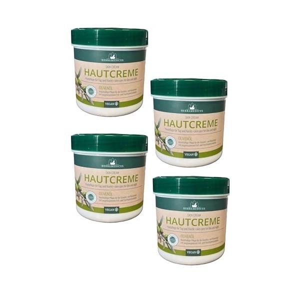 Herbamedicus Lot de 4 crèmes hydratantes à lhuile dolive jour et nuit 250 ml
