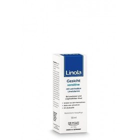 Linola Gesicht Sensitive Gesichtscreme für trockene und empfindliche Haut, 50 ml Crème