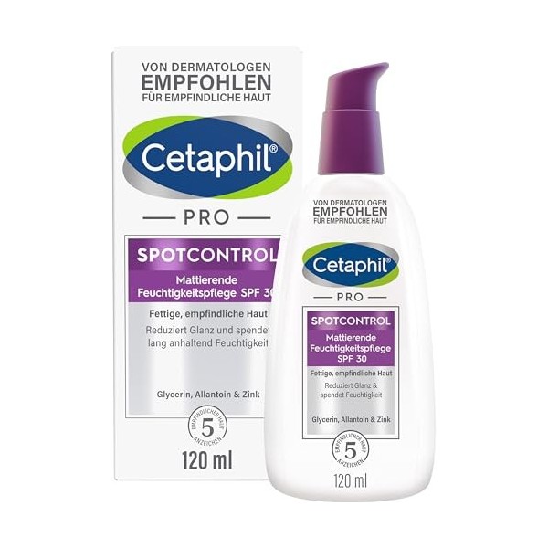 Cetaphil pro SpotControl mattierende Feuchtigkeitspflege SPF 30 für fettige Haut, 120 ml Crème