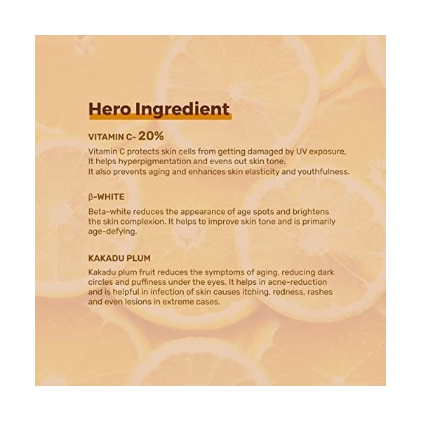 BODYTALES Vitamin C Pure Bright Face Serum, Glutathione, Skin Brightening, Dark Spots Removal, Skin Glowing, Protect from Sun