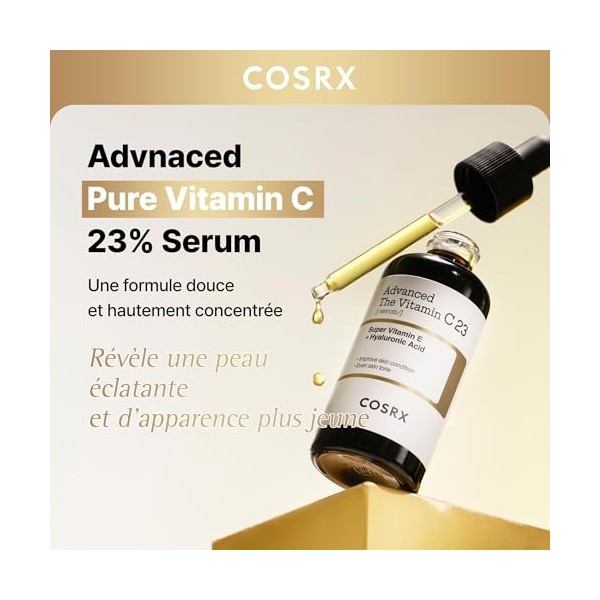 COSRX Advanced Pure Vitamin C 23 Sérum coréen à la vitamine C 20 ml édition Renewal avec vitamine E et glutathion pour ridu