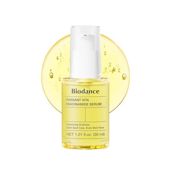BIODANCE Radiant Vita Sérum à la niacinamide pour soin des taches foncées avec vitamine C, hydratant pour peau sensible, séru