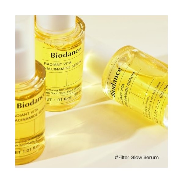 BIODANCE Radiant Vita Sérum à la niacinamide pour soin des taches foncées avec vitamine C, hydratant pour peau sensible, séru