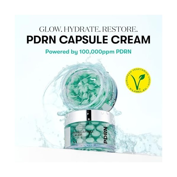 VT COSMETICS PDRN Capsule Cream 100 – Crème Visage Hydratante Coréenne aux Peptides et Acide Hyaluronique, Soin Nourrissant 