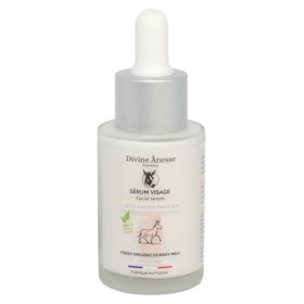 Divine Ânesse – Sérum Visage – Lait d’Ânesse Frais Bio – 30 ml - Hydratant, Régénérant - Peaux Sèches, Normales, Mixtes ou Ma