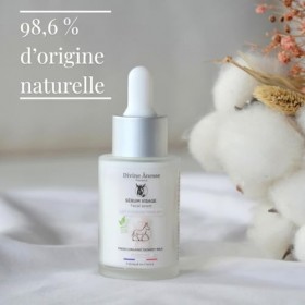 Divine Ânesse – Sérum Visage – Lait d’Ânesse Frais Bio – 30 ml - Hydratant, Régénérant - Peaux Sèches, Normales, Mixtes ou Ma