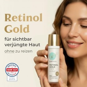 Crème au rétinol - Crème anti-rides pour le visage - 50 ml végétalien - Avec rétinol, or et acide hyaluronique - Crème de j