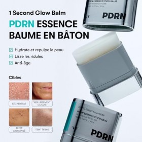 VT COSMETICS PDRN Essence Stick Balm Multifonction Visage et Cou Traitement Anti-rides Hydratant Base Maquillage Effet Glassk