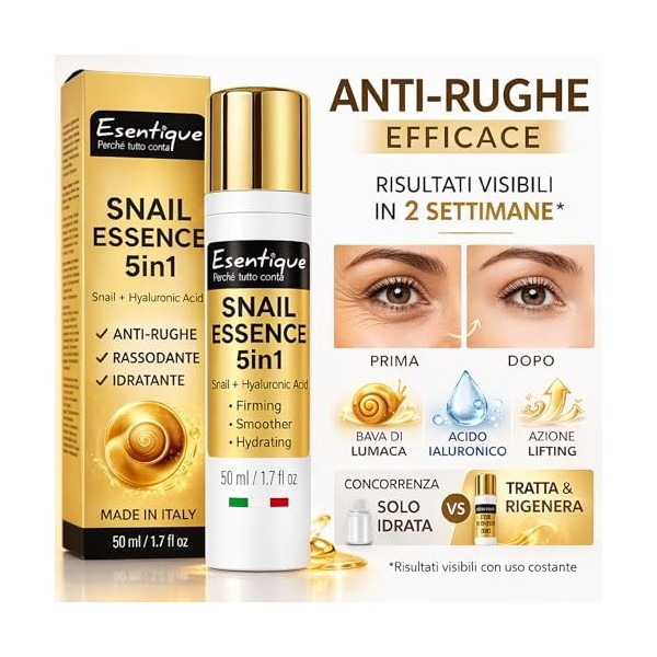 Crème Visage Anti-Rides Bave dEscargot 50ml – Acide Hyaluronique, Collagène, Céramides, Peptides – Anti-Âge Repulpant – Peau