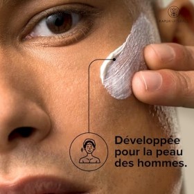Crème Visage Homme 100 ml • +Guarana +Acide Hyaluronique +Lipides Végétaux • Soin Hydratant Anti-Âge pour Hommes • Crème Visa...