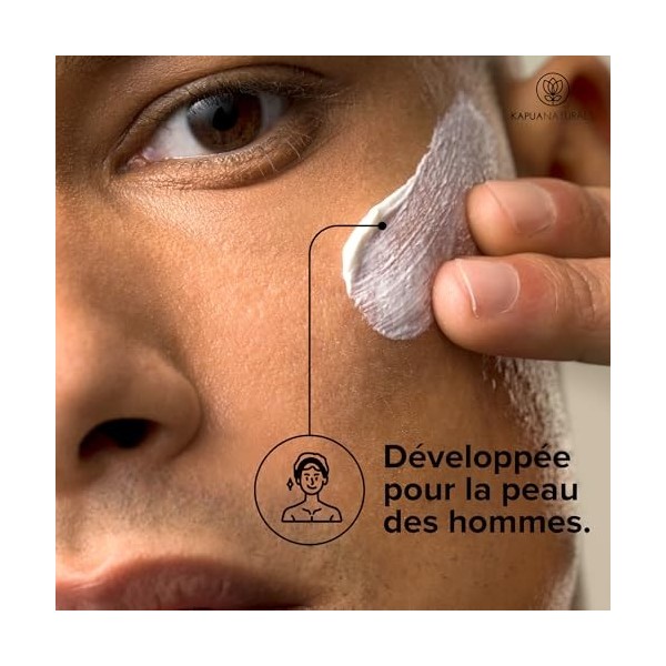 Crème Visage Homme 100 ml • +Guarana +Acide Hyaluronique +Lipides Végétaux • Soin Hydratant Anti-Âge pour Hommes • Crème Visa...