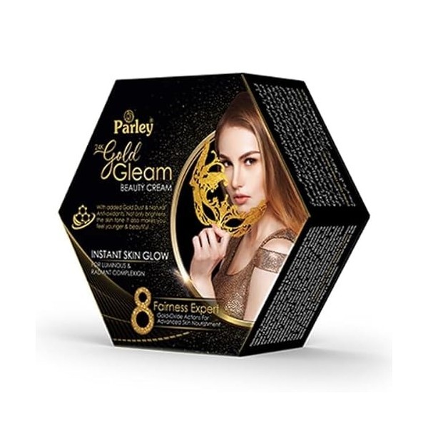 SHIRLEY Parley 24K Gold Gleam Beauty Cream, Crème Éclaircissante Anti-Taches, Soin Visage Illuminateur et Hydratant, Pour Tou