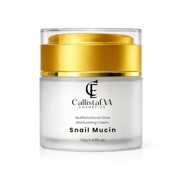 CallistaÉVA Crème pour le visage à la mucine descargot [fabriquée en Allemagne] – Hydrate intensément et anti-âge avec acide