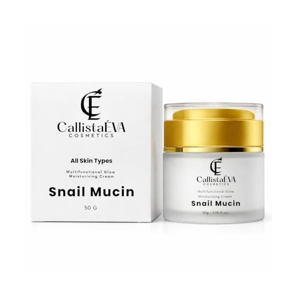 CallistaÉVA Crème pour le visage à la mucine descargot [fabriquée en Allemagne] – Hydrate intensément et anti-âge avec acide
