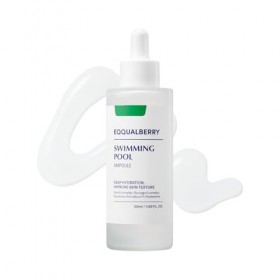 EQQUALBERRY Swimming Pool Ampoule 50ml – Sérum Visage Hydratation Intense avec Complexe d’Acide Hyaluronique et Cica – Soin C