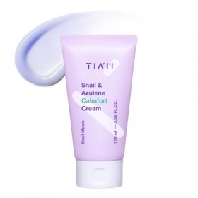 TIAM Snail & Azulene Calmfort Crème pour le visage 100 ml – Crème apaisante pour le visage à la bave descargot et à lazulè