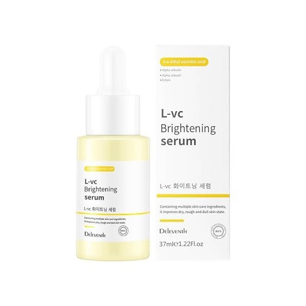 DEleventh Sérum éclaircissant pour le visage à la vitamine C de marque coréenne - 37 ml - Avec acide ascorbique 3-O-éthyle et
