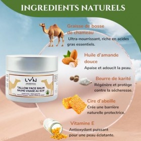 Baume Visage au Suif de Bosse de Chameau – 100% Naturel & Bio | Hydratation Intense & Réparation