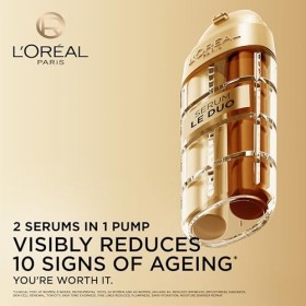 LOréal Paris Le Duo Serum Anti Rides 2en1 Visage Formule Booster de Collagène pour Tous Types de Peaux Double Action Rafferm