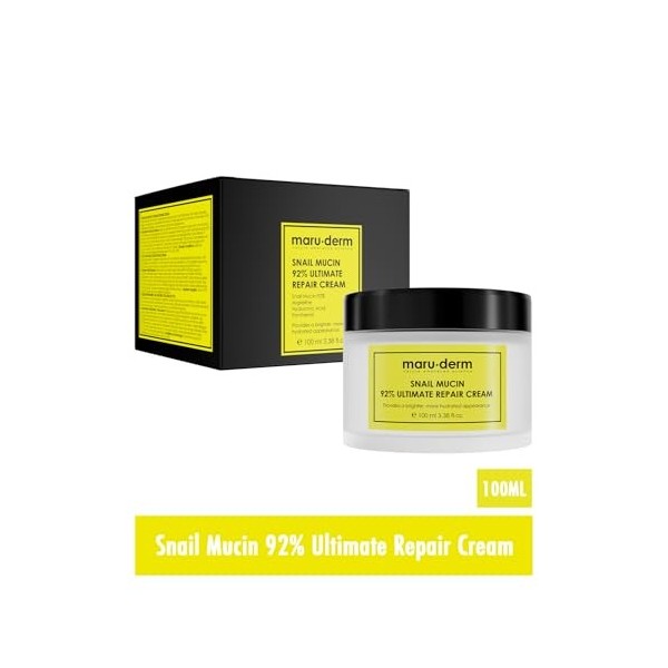 Maruderm Crème Réparatrice Ultime à la Mucine dEscargot 92% - Hydratation et Régénération - 100 ML