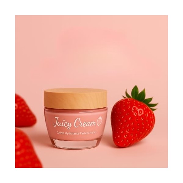 Juicy Cream : Crème Hydratante Visage – 98% dorigine naturelle, enrichie en aloe vera, made in France, soin léger et non gra