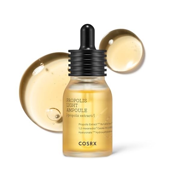 COSRX Propolis Ampoule 1.01 fl.oz / 30ml, Sérum Éclat pour le visage avec 73,5% dextrait de propolis, Essence hydratante, Éc