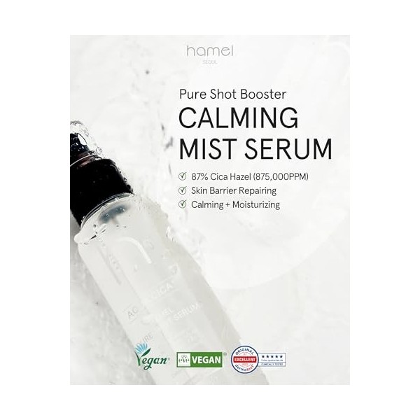 HAMEL Booster de tir pur Sérum Brume Apaisant︱3.38 fl.oz./100ml︱Amélioration de la barrière cutanée et de la densité dhydrat ...