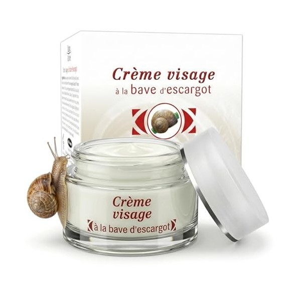 Creme Bave Escargot Visage, Creme Hydratante Visage Anti Age, Anti Rides | Avec Collagène Et Acide Hyaluronique Pour Peau Lum