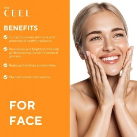 The Ceel Sérum Éclat à la Vitamine C pour le Visage - Sans Parabènes avec Acide Ascorbique, Acide Férulique & Vitamine B5 - S