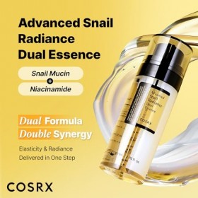 COSRX Niacinamide 5% + Snail Mucin 74% Dual Essence, Anti aging Face Serum for Dull Skin, Hydrating, Brightening, Repairing, 