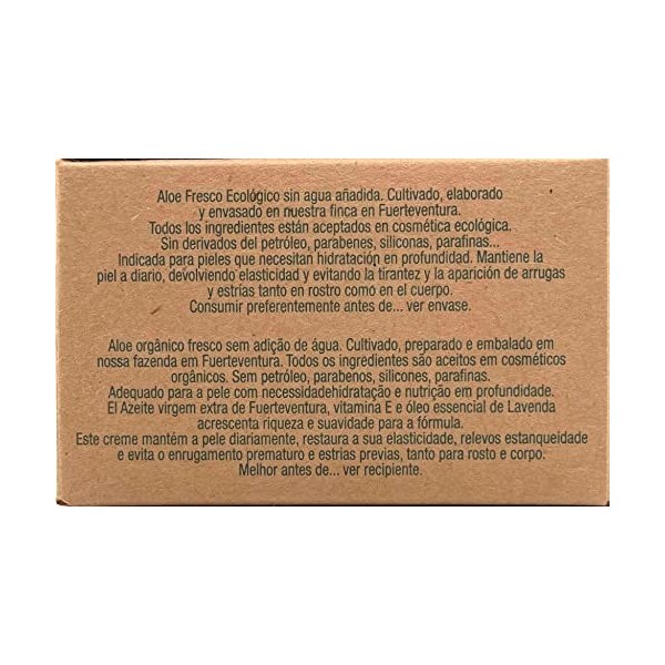 Vidaloe Crème hydratante à laloe vera et à lhuile dolive 100 ml