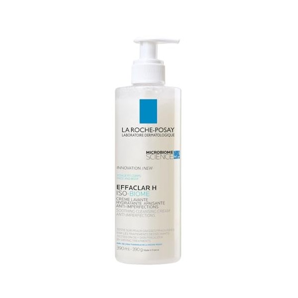 La Roche-Posay, Effaclar H, Iso-Biome, Crème Lavante Anti-Imperfections, Hydrate & Apaise les peaux à tendance acnéique fragi...