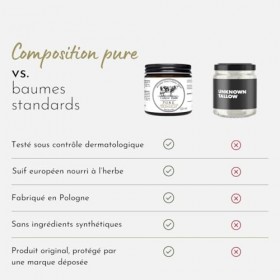 Baume Hypoallergénique Pure Unscented Tallow 120 ml, baume hydratant naturel au suif de bœuf grass‑fed pour peaux sensibles e...
