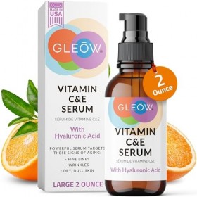GLEOW Vitamin C Face Serum, Vitamin C Serum for Face with Hyaluronic Acid, Vitamin C for Face, Hydrating Serum for Face, Skin