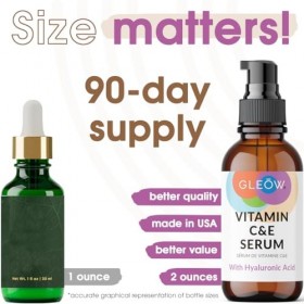 GLEOW Vitamin C Face Serum, Vitamin C Serum for Face with Hyaluronic Acid, Vitamin C for Face, Hydrating Serum for Face, Skin