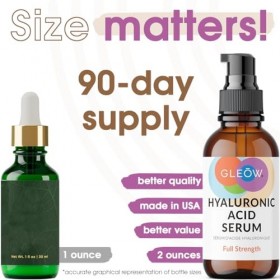 GLEOW Hyaluronic Acid Serum for Face, Hydrating Serum, Revitalizing Serum for Women, Pure Hyaluronic Acid Face Serum for Dry 