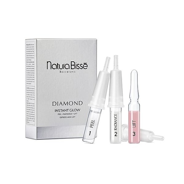 Natura Bissé Diamond Instant Glow, Trio dampoules anti-âge, soulève, raffermit, éclaircit et illumine, pour tous les types d