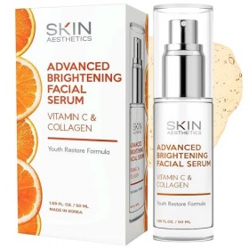 Skin Aesthetics Sérum à la vitamine C avec collagène : traitement des taches sombres, clarification de la peau, anti-âge et a