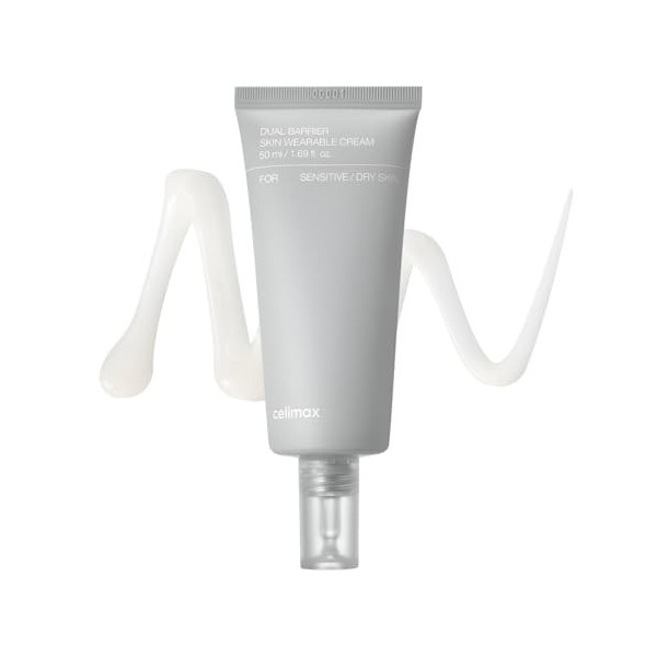 celimax Dual Barrier Crème portable pour la peau | Hydratante longue durée pour le visage avec céramides, acide hyaluronique,