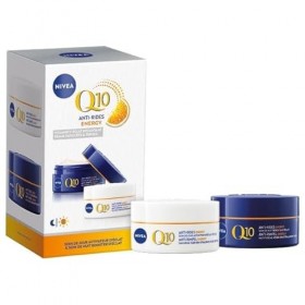 NIVEA Coffret Visage Q10 Energy 1 x 1 pce - Soins visage anti-rides - Routine crème hydratante visage et éclat à la Vitamin C...