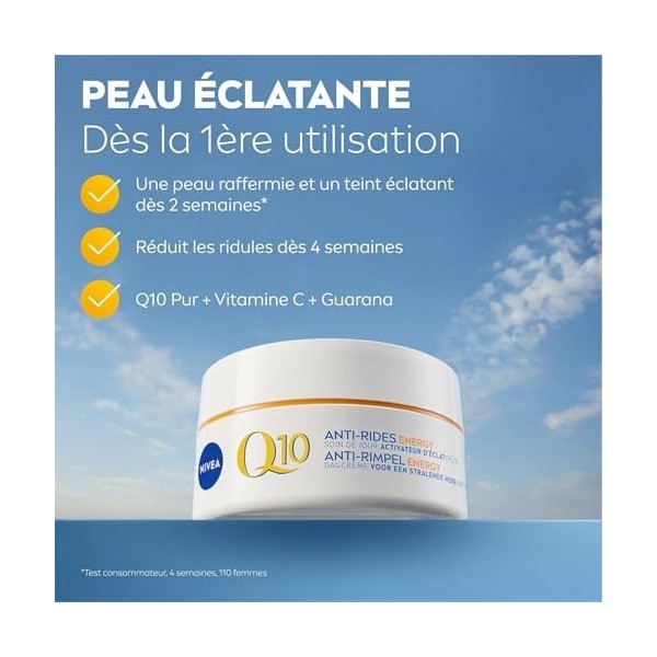 NIVEA Coffret Visage Q10 Energy 1 x 1 pce - Soins visage anti-rides - Routine crème hydratante visage et éclat à la Vitamin C...