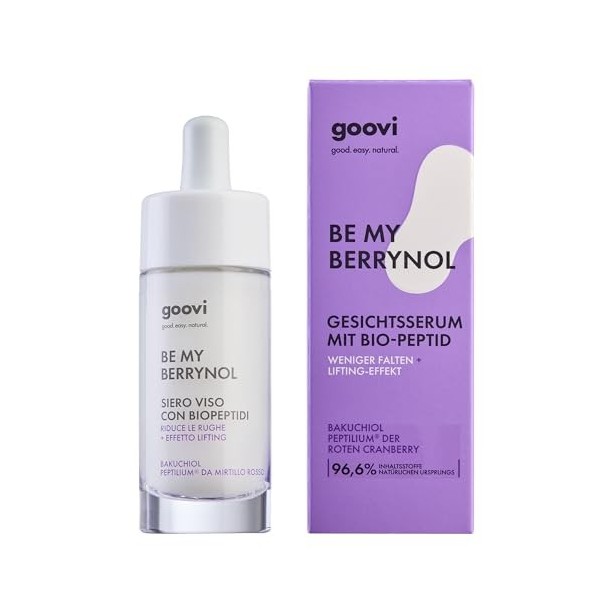 GOOVI Be My Berrynol Sérum visage anti-âge avec biopeptides pour plus de fermeté, dhydratation et de brillance 30 ml